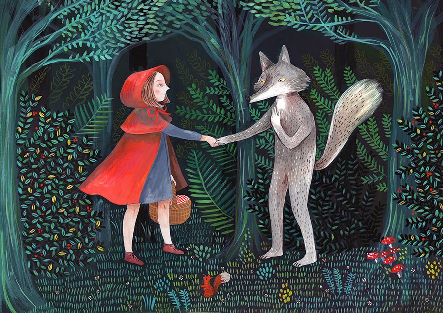 helena perez garcia red. riding hood woolf illustration 1